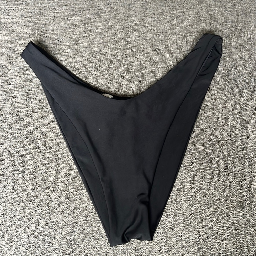 AERIE SWIM Black Super high cut cheekiest bikini bottom
